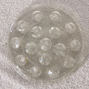 Vintage Clear Glass 16 Hole Flower Frog Flower Holder Stem  Holder Arrangement